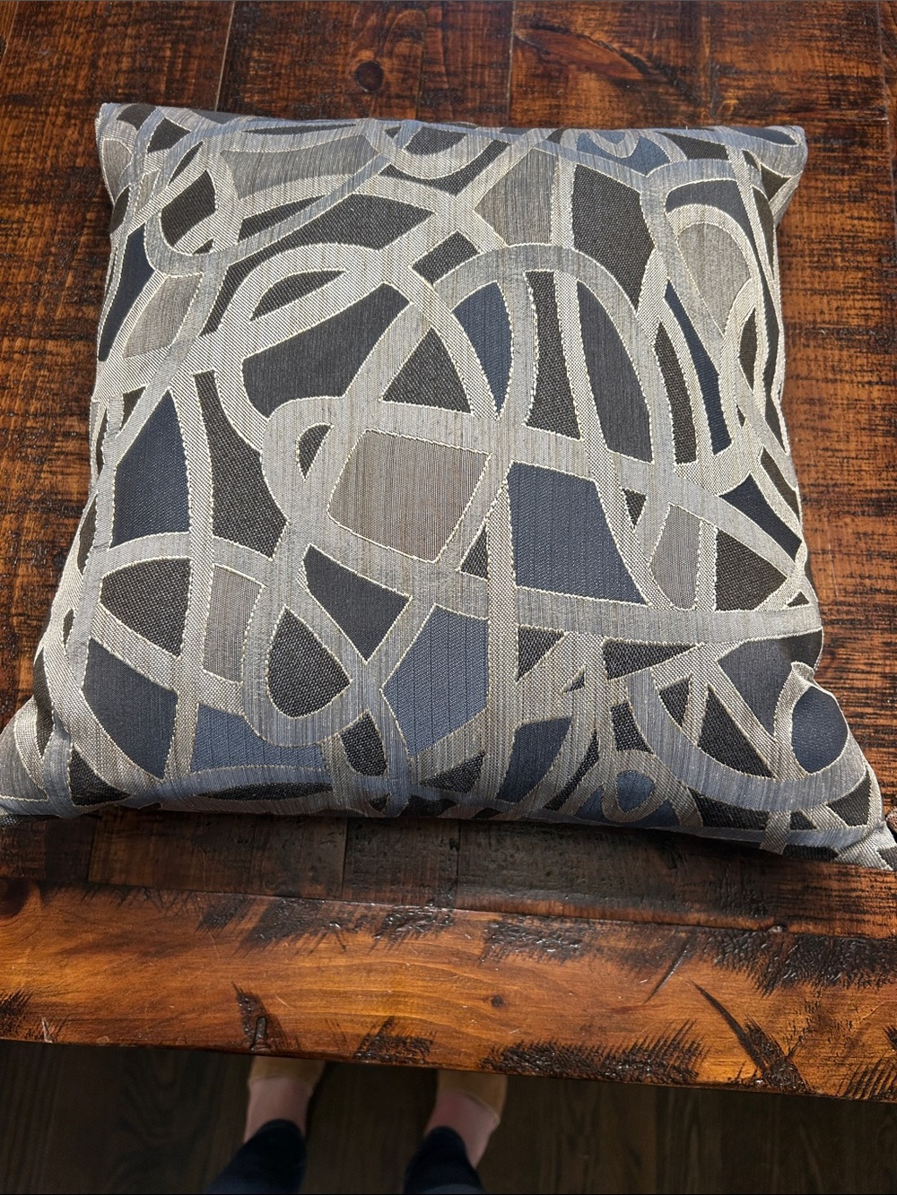 Decorative Gray and Silver Abstract Pattern Throw Pillow - Custom Made